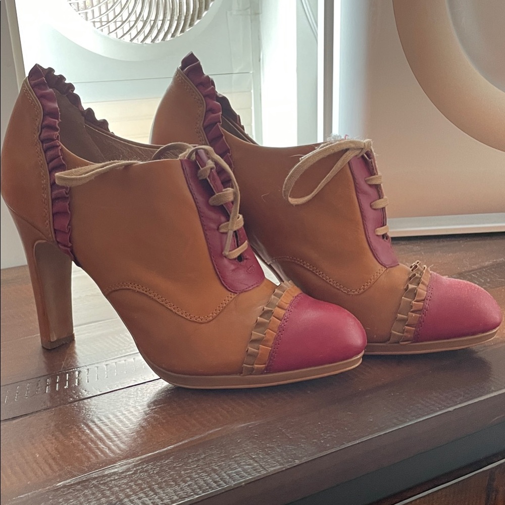 Miss Albright Brown and Magenta Chelsea Heels